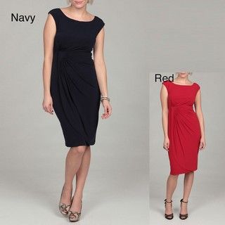 Connected Apparel Womens Side drape Dress