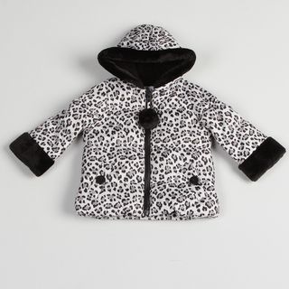 KC Collections Toddler Girls Black/ White Leopard Jacket