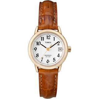 Timex Womens T2J761 Easy Reader Brown Leather Strap Watch