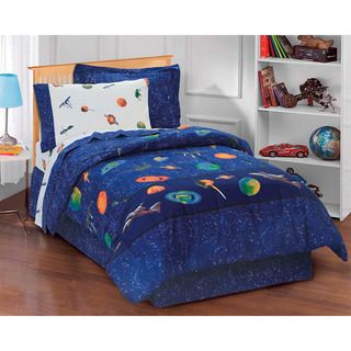 Galaxy 6 piece Space Cotton/Polyester Bed in a Bag with Sheet Set