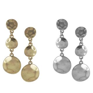 Journee Collection Metal Antique style 3 disc Dangle Earrings