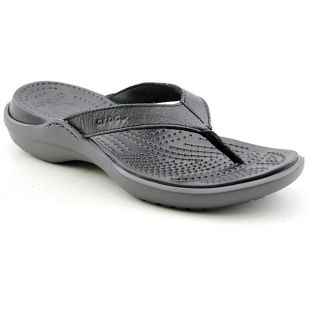 Crocs Womens Capri Flip Leather Black Sandals (Size 6) Today $43.99