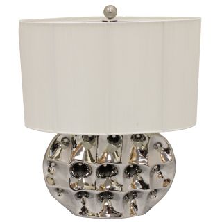 Casa Cortes Artisan High Brushed Silver Ceramic 26 inch Table Lamp