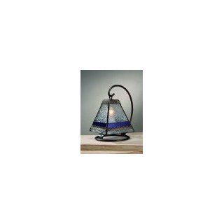 J Devlin Lam 573 Vintage & Plum Stained Glass Mini Lamp