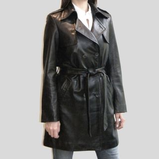 Izod Womens Belted Leather coat