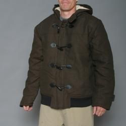 Imperious Mens Black/Brown Herringbone Wool blend Jacket
