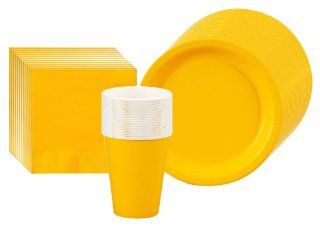 School Bus Yellow (Yellow) Party Supplies Pack Including