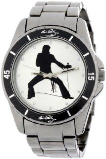 Elvis Presley Mens EP105 Classic Round Gun Metal Bracelet Watch
