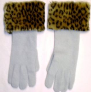Winter White Angora Wool Gloves Hand Trimmed with Fluffy