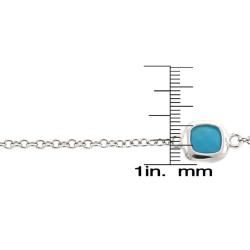 Sterling Silver Synthetic Turquoise Station Necklace
