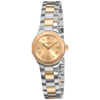 Baume & Mercier Womens Riviera Two tone Gold Dial Watch