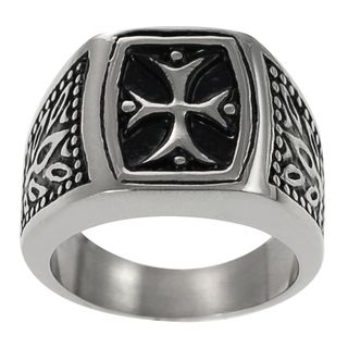Daxx Stainless Steel Mens Vintage style Pattee Cross Ring
