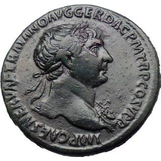 Trajan riding horse 103AD HUGE Sestertius Authentic Ancient Roman Coin