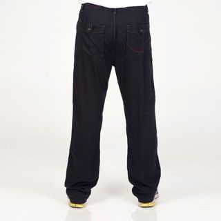 Seduka Jeans Mens Black Linen blend Drawstring Pants
