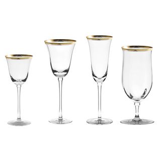 10 Strawberry Street Windsor Gold 16 piece Glassware Set