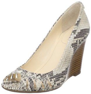 Calvin Klein Womens Flare Classic Python Print Open Toe Wedge Shoes