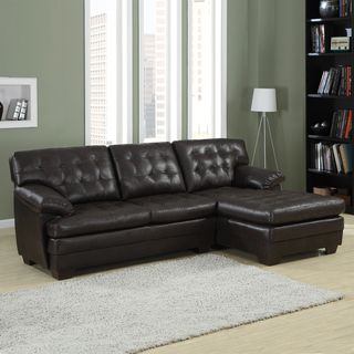 Delphine Dark Brown Bonded Leather Sectional