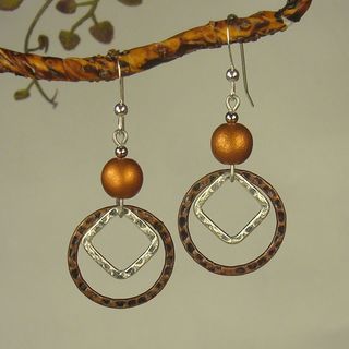 Jewelry by Dawn Antique Copper Hammered Drop Earrings