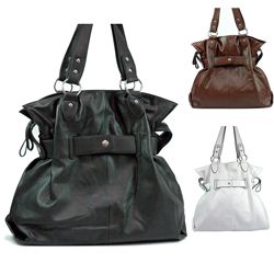 Dasein Womens Leatherette Belted Tote Bag Today $52.09 Sale $46.88