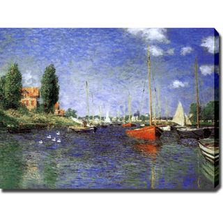 Claude Monet Red Boats at Argenteuil Repro Gallery wrapped Canvas