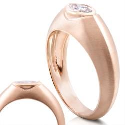 14k Rose Gold 1/2ct TDW Diamond Solitaire Marquise Ring (G H, I1 I2