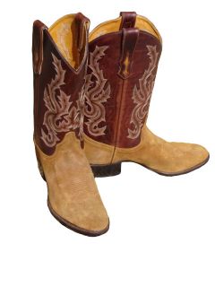 Jurassic Two toned Brown Roughout Cowboy Boots