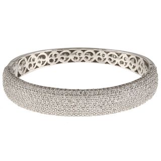 Sterling Silver Clear Cubic Zirconia Bangle Bracelet Today $245.99