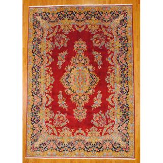 Persian Hand knotted Kirman Red Wool Rug (10 x 142)