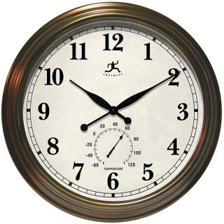 The Professor Indoor/ Outdoor Bronze Thermometer Clock