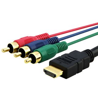BasAcc Black Five foot High speed HDMI to Three RCA AV Component Cable