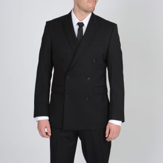 Calvin Klein Mens Black Double Breasted Wool Suit Today $206.99 Sale