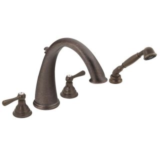 Moen Oil Rubbed Bronze Double handle High Arc Roman Tub Faucet with