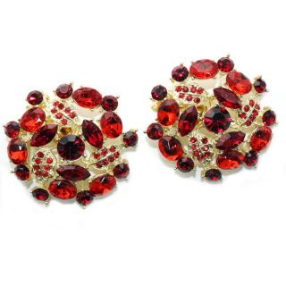 Absolutely Audrey Red Rhinestone Shoe Clips