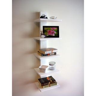 Spine Wall White Book Shelves