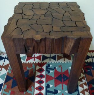 Reclaimed Teak Wood Jigsaw End Table (Thailand) Today $129.99 4.8 (16