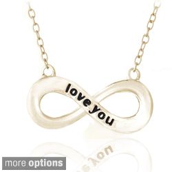 Mondevio Sterling Silver Inspirational Love You Infinity Necklace