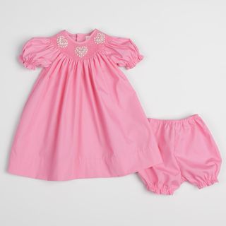 Petit Ami Infant Girls Smocked Collar Dress