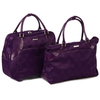 Isabella Fiore Purple 2 piece Carry On Luggage Set