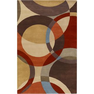Hand tufted Contemporary Multi Colored Circles Mayflower Wool