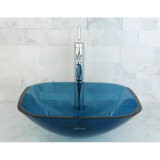 Blue Tempered Glass Vessel Bathroom Sink Today $62.99 4.8 (11 reviews