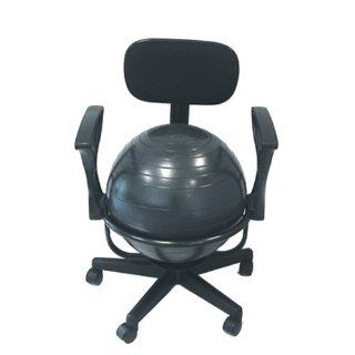 Cando Mobile Exercise Ball Chair with Back   Metal