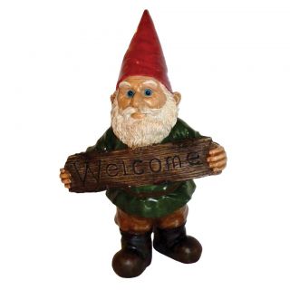 Michael Carr Welcome Gnome Resin Statue
