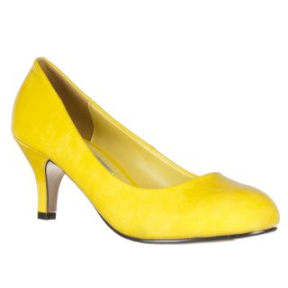 Riverberry Womens Yellow Patent Mid Heel Pumps