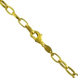 14k Yellow Gold Oval Link Lariat Necklace