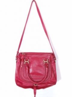 BESSO Red Leather Luxury Italian Shoulder Bag Handbag