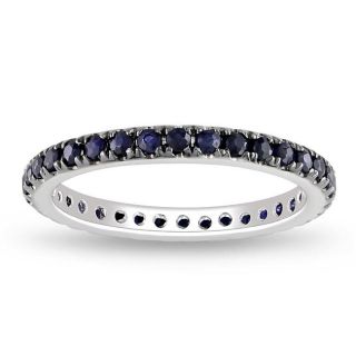 14k White Gold Blue Sapphire Eternity Ring