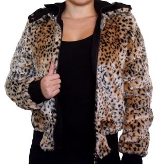 5th Culture Womens Faux Fur Cheetah Print Jacket