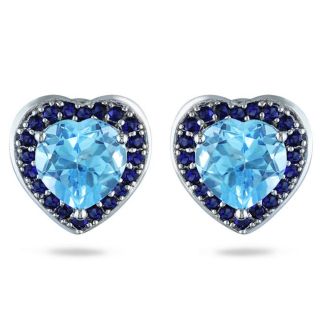 Pave, Gemstone, Sapphire Earrings Buy Cubic Zirconia