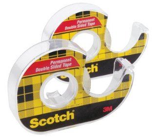Scotch Double Sided Tape, 1/2 in x 400 Inches, 2 Rolls