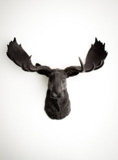 The Leonard  Black Moose Head  Moose Resin Black Faux